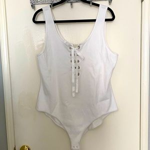 Plus Size Lace Up Tank Body Suit